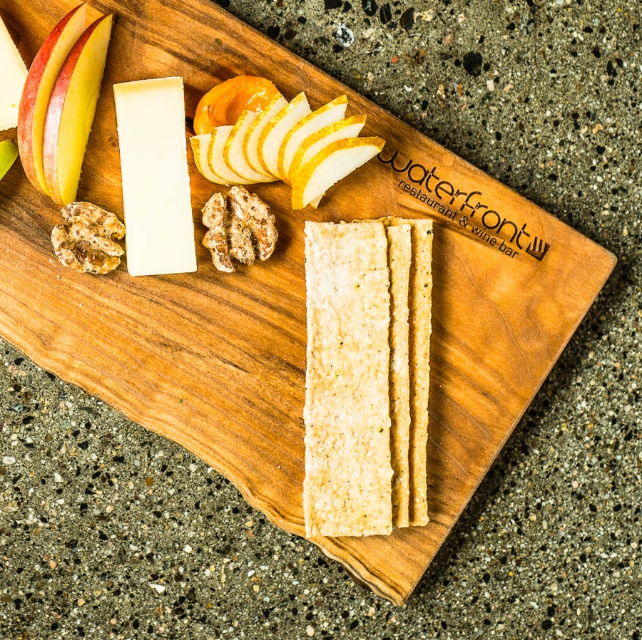 Local cheeses and Okanagan fruits at Waterfront Wines