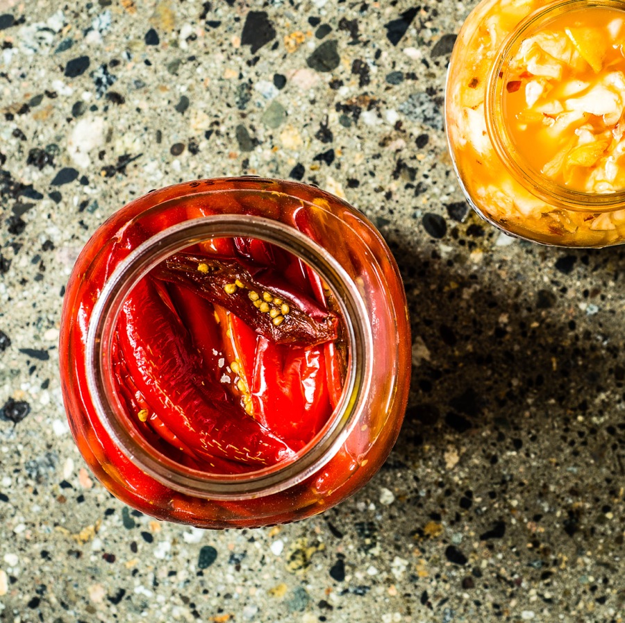 In house made roasted red peppers