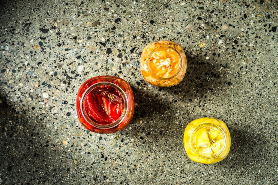 In house made roasted peppers