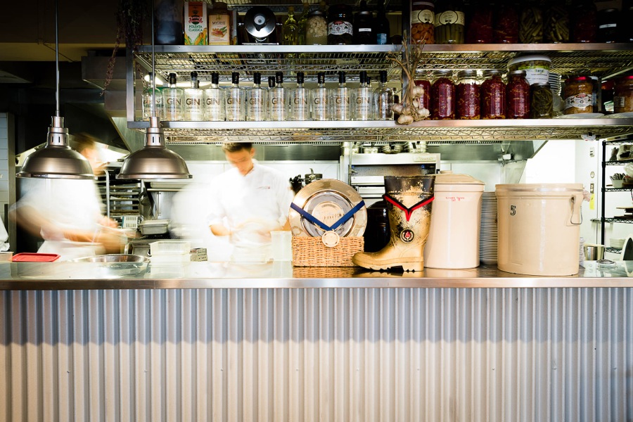Waterfront Wines Restaurant open concept kitchen